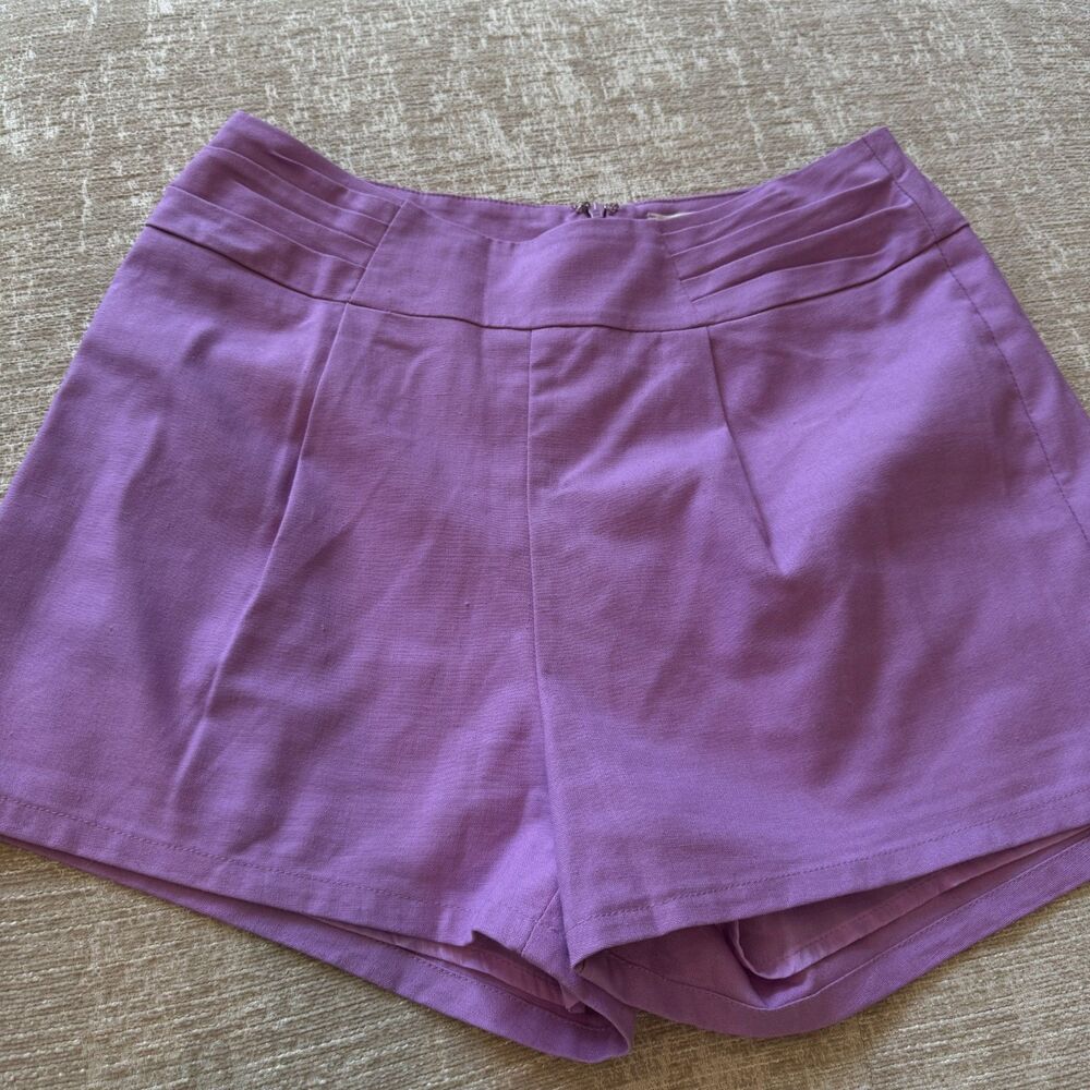 &Merci Lilac Women's Dressy Trouser High Waisted Shorts Sz M